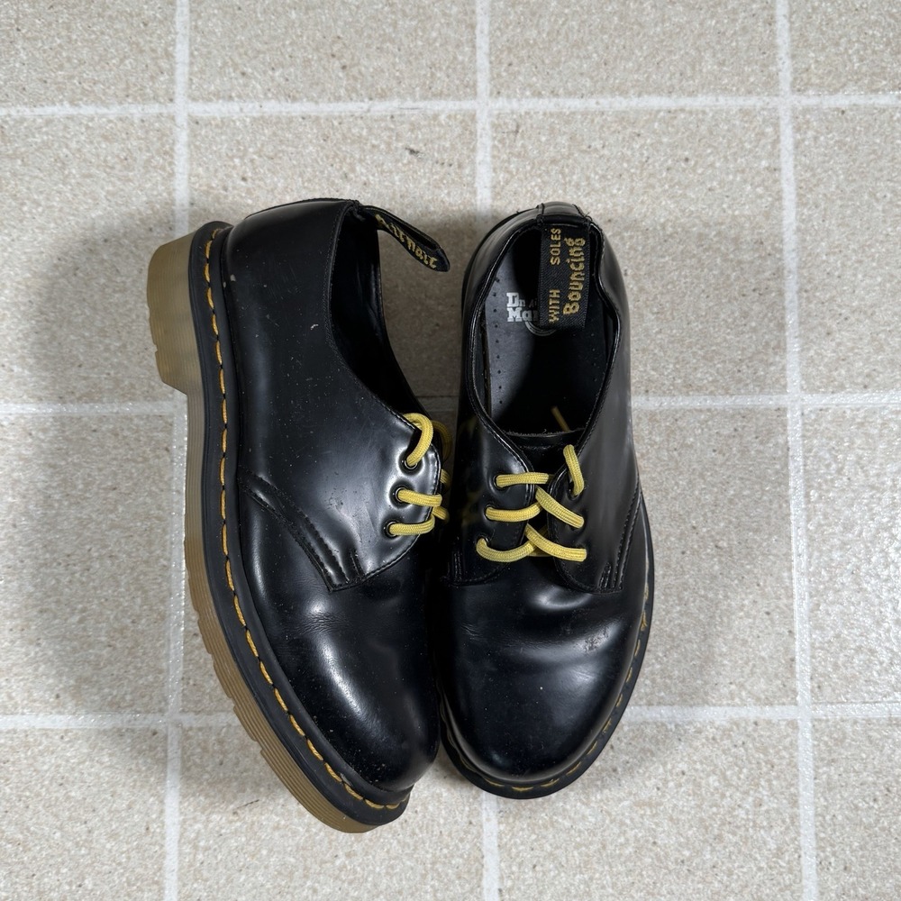 Dr Martens 1461 Black Smooth Leather 3-Eye Oxford Shoes Womens Sz 7